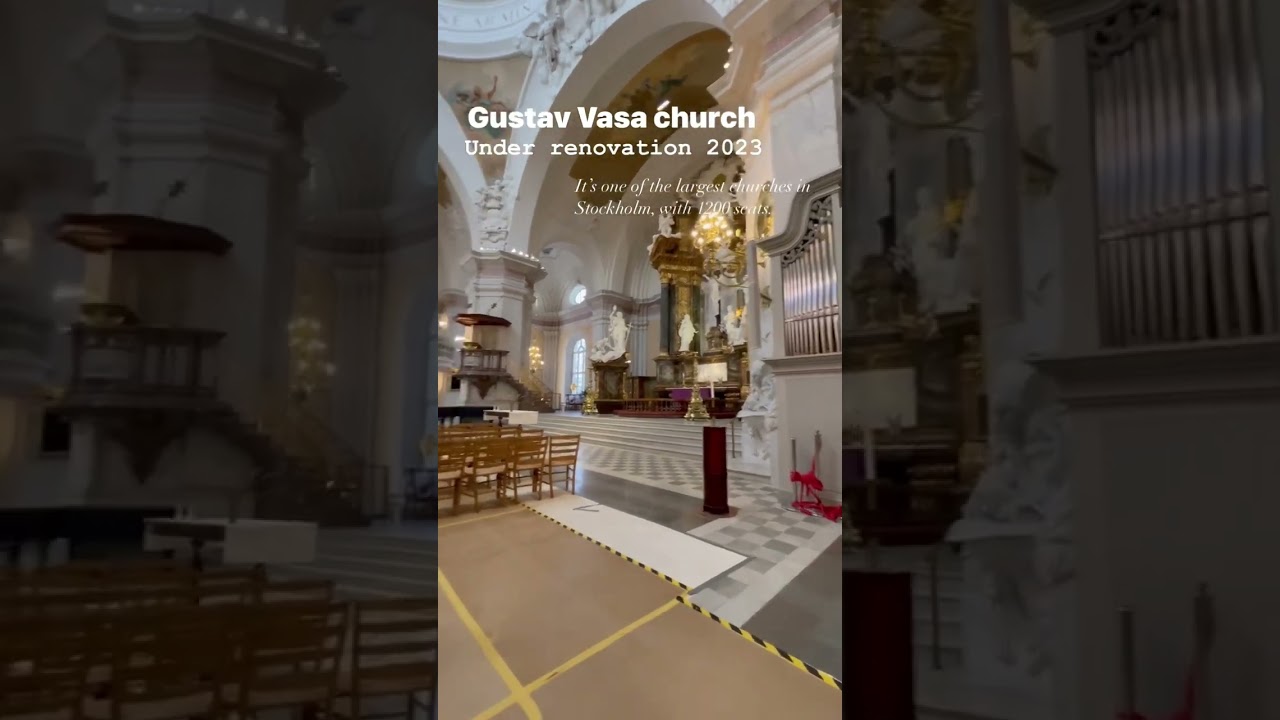 Gustav Vasa church under renovation 2023. One if Stockholm’s largest churches. 