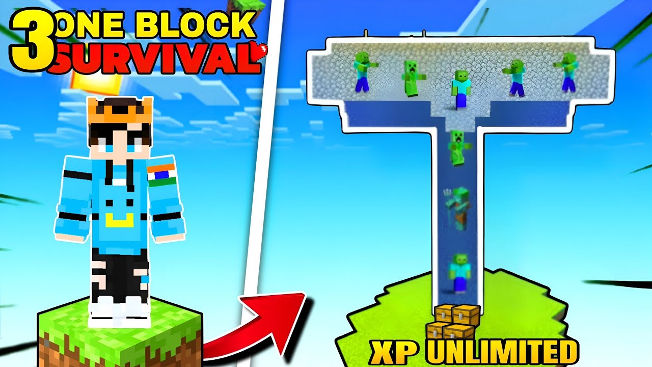 I Made Unlimited XP Farm In One Block | Minecraft 😀 - YouTube