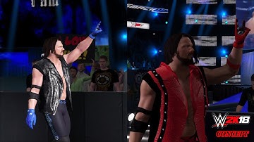 WWE 2K18 Entrance CONCEPT: AJ Styles (2K17 vs 2K17 Mods) - Smackdown Live 2017 w/ Updated Trons
