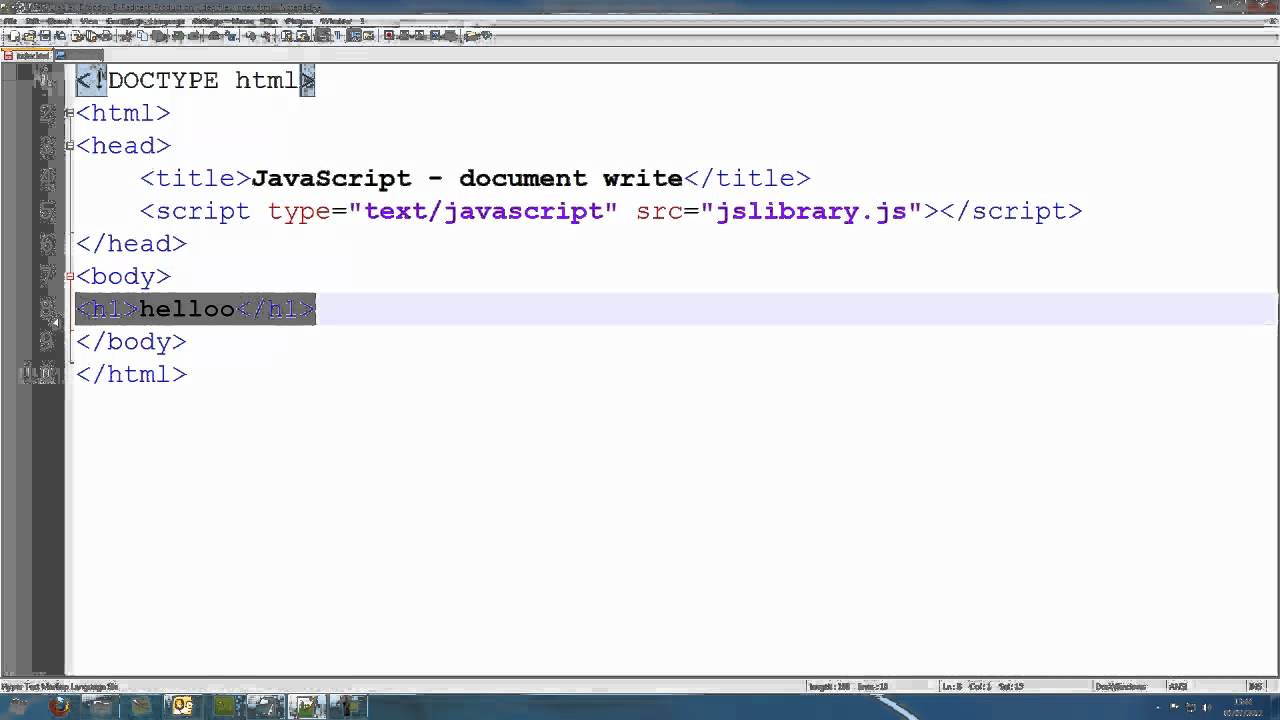 JavaScript Tutorial 19 - document write