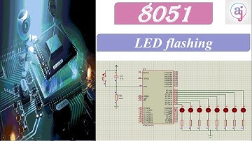 8051, LED flashing Keil program & Proteus Simulation