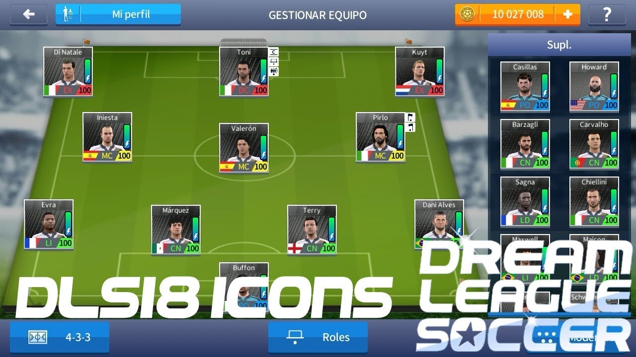 Plantilla de los Iconos de DLS18 para Dream League Soccer