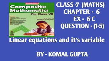 Ex-6CQ.(1-5) class 7th composite mathematics linear equations SChand maths words problem