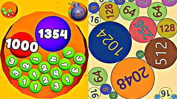 DIGS & BALLS - 2048 Sand Balls vs Ball Merge 3D (Dig 2048 Games) Asmr Satisfying Math Games Mobile