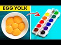 EGG YOLK COLOR PAINTS 🍳🎨 || Jaw-Dropping Art Techniques, Drawing Tips And Painting Tricks