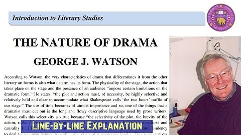 The Nature of Drama by George J. Watson || Introduction to Literary Studies || "Functions of Drama”