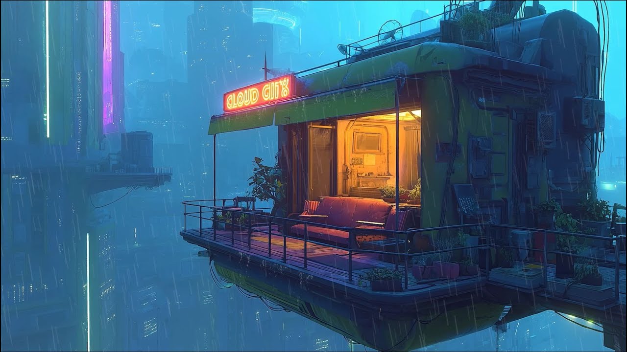 Cyber Glow Rain Beats 🌌🌧️ | Lofi Hip Hop for Study & Late-Night Peace