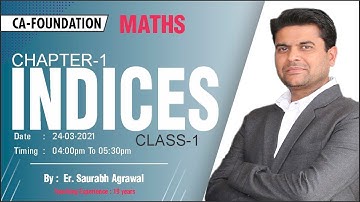 CA FOUNDATION CRASH : Chapter - 1 Indices | BY : Er. Saurabh Agrawal