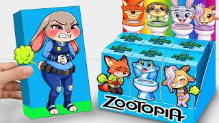 💖Paper DIY💖 JUDY HOPPS x NICK WILDE in the Toilet Zone 🚽 Unboxing ZOOTOPIA 2 FUNNY BOX | ASMR
