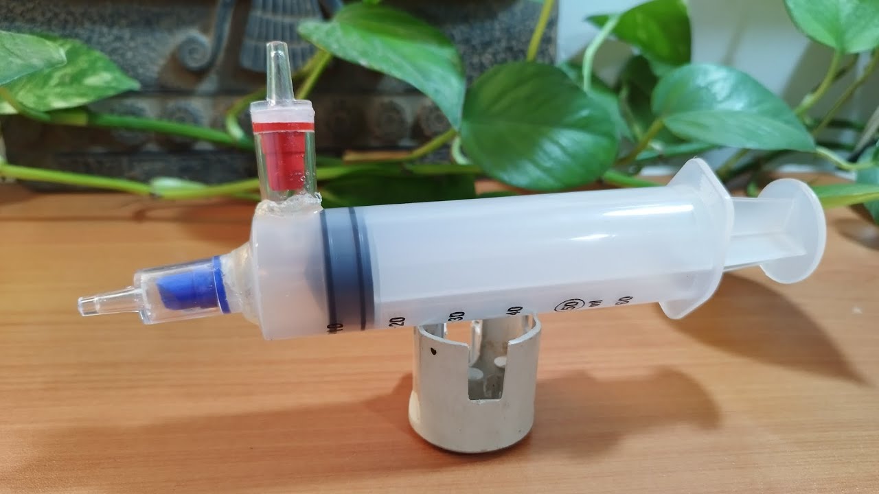 Making air and water pump with syringe and bottle 💉ساخت پمپ هوا و آب با سرنگ و بطری YouTube
