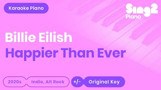 Billie Eilish - Happier Than Ever (Karaoke Piano)