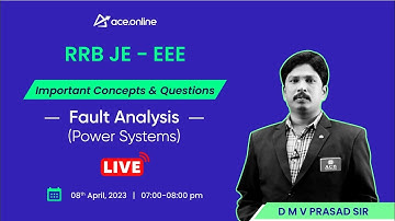 Fault Analysis (Power Systems) : RRB JE- EEE | Important Concepts & Questions | ACE Online Live