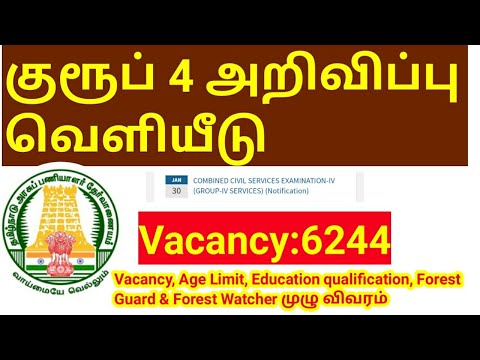 TNPSC Group 4 Notification 2024 Out/ vacancy 6244/Age limit/ tn govt jobs