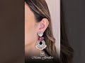 Polki Earrings with Elephant Motif and Bead Endings