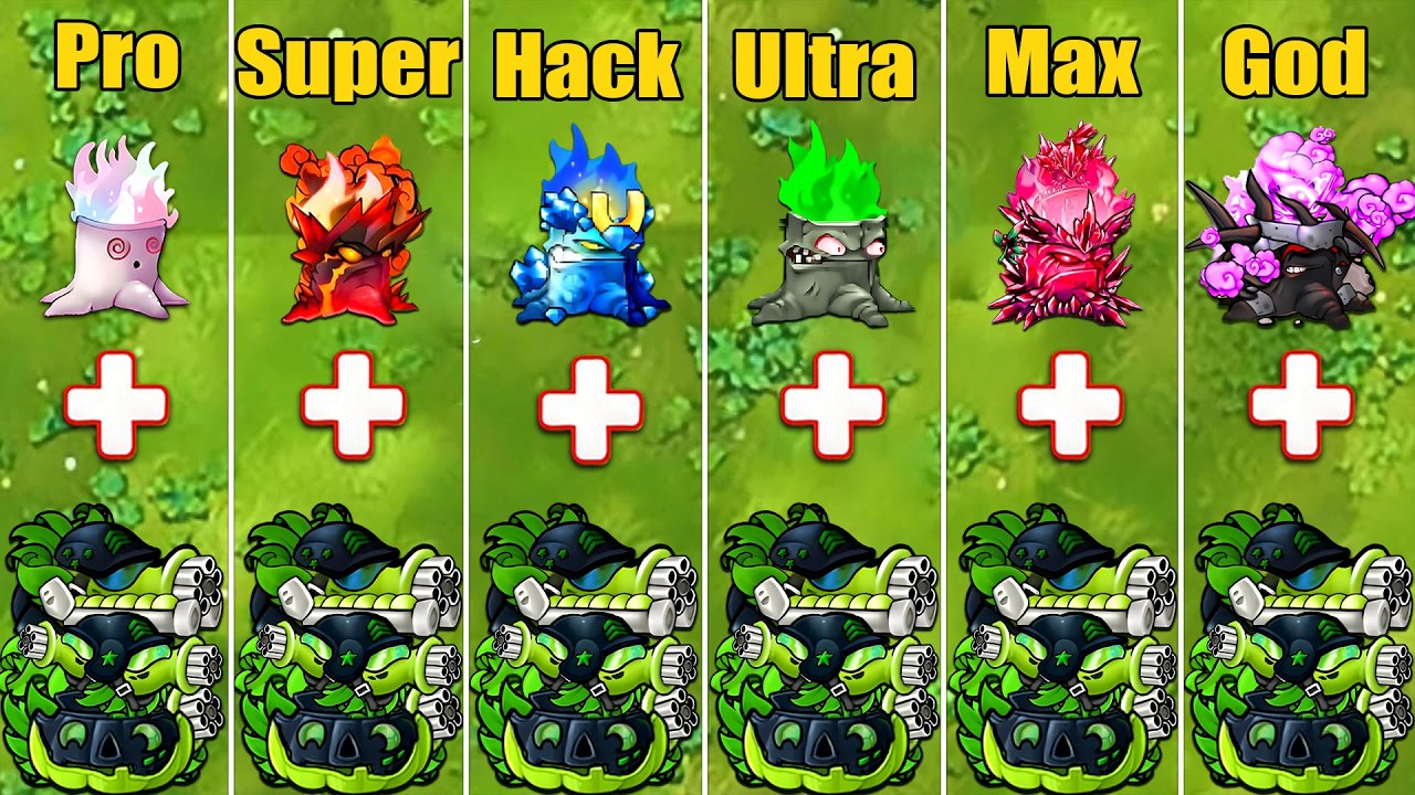 PVZ 1 Fusion 3.7 Challenge!! Team Gatling Pea VS Torchwood VS Obsidian ...