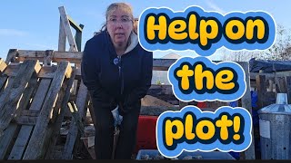 December on the plot with a new plot to view! Helping hands make light work! 