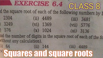 Q 6,7 Exercise 6.4 Chapter 6 squares and square roots class 8/NCERT /CBSE
