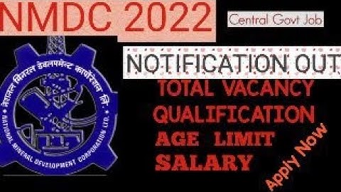 NMDC Recruitment 2022 || NMDC Permanent Job || NMDC Recruitment For ITI & Diploma Students
