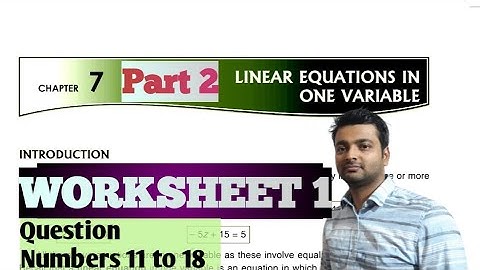 D.A.V. Math | Class 7 | Ch 7 | Linear Equations in one variable |W/S 1 | 11 -18|  Art Of Mathematica