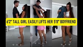 6'2" Tall Girl Effortlessly Lifts Her 5'8" Boyfriend & Breaks Stereotypes