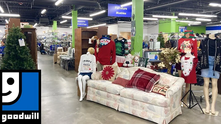 GOODWILL SHOP WITH ME FURNITURE SOFAS CHRISTMAS DECORATIONS KITCHENWARE SHOPPING STORE WALK THROUGH