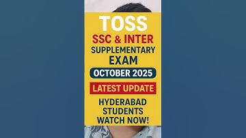 TOSS SSC & Inter Supplementary Exam October 2025 | Latest Update | Hyderabad Students Watch Now!