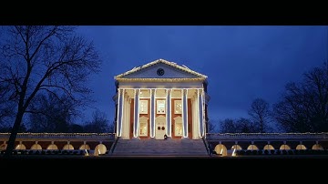 The Rotunda at the University of Virginia (with christmas lights)
