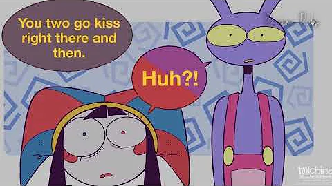 Pomni and Jax Kiss  ❤️ | Pomni x Jax  | The Amazing Digital Circus Comic Dub