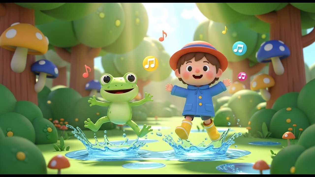 Jumping Up and Down in a Puddle 💦 | Fun Action Song for Kids | Baby ...