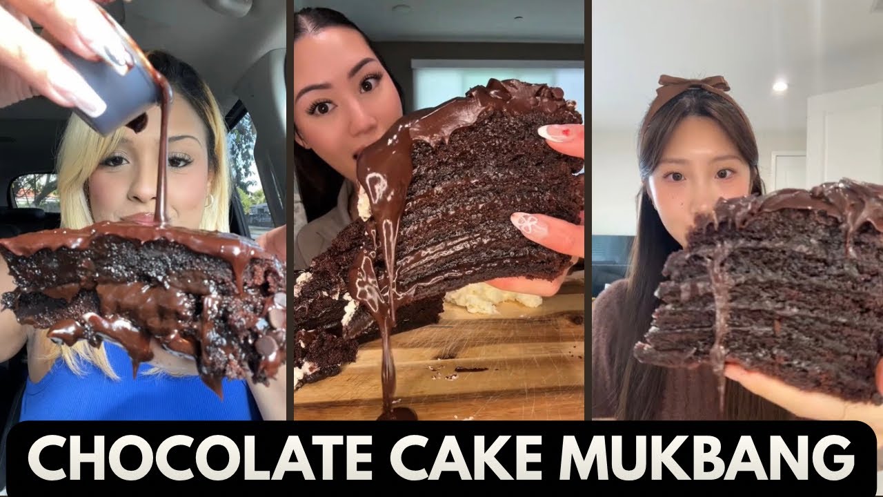 Chocolate Cake Overload! 🤎 Sweet & Satisfying Mukbang Compilation #tiktok #chocolatecake #mukbang 