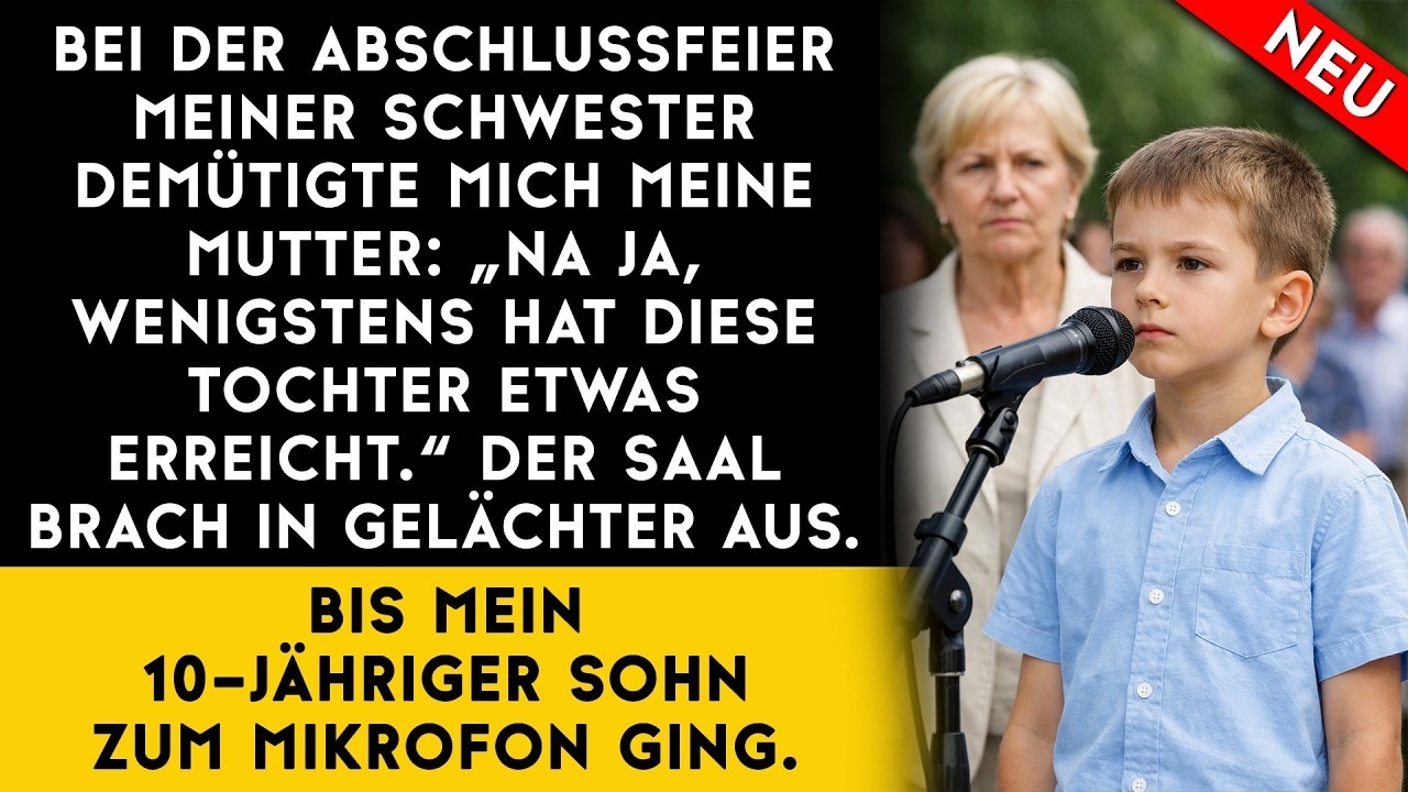 Die Feier verlief nach Plan … bis das Mikrofon in den Händen meines 10-jährigen Sohnes landete