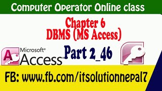 Computer operator || MS Access 2_46 || DBMS, RDBMS, MS Access