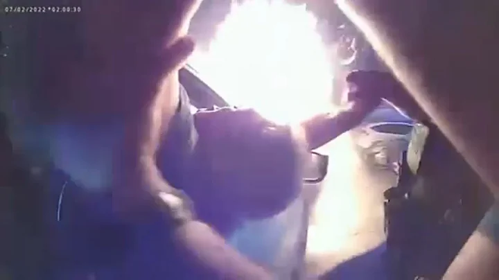 Bodycam video shows NJ police officers pull man from burning car through passenger window l ABC7