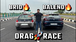 Baleno2023 vs Brio 1.2 DRAG RACE! First time on YouTube! #baleno2023 #brio #dragrace #honda #suzuki