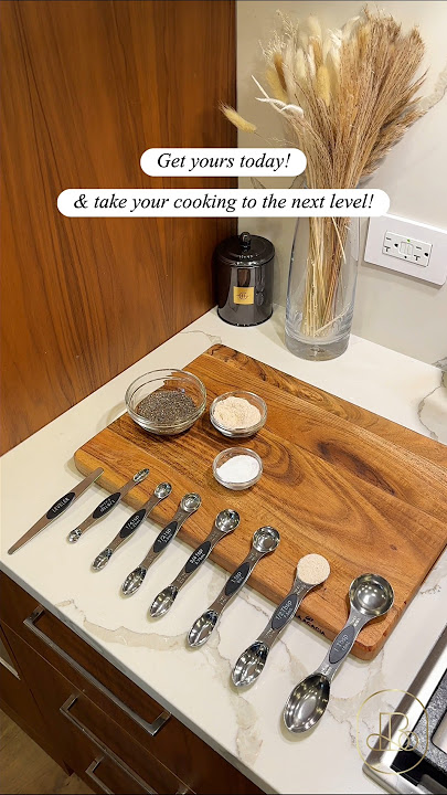Magnetic Metal Measuring Spoons Set 🧲 | Space-Saving, Dual Sided, & Stackable