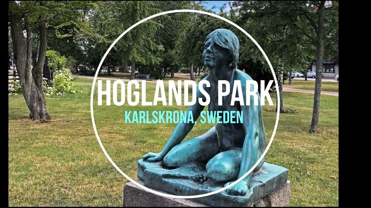 Hoglands Park Karlskrona´s city park with statues and large flower