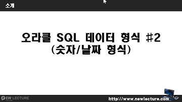 오라클 데이터베이스 SQL 강의 8강 - 오라클 데이터 형식 #2 (숫자,날짜 형식)