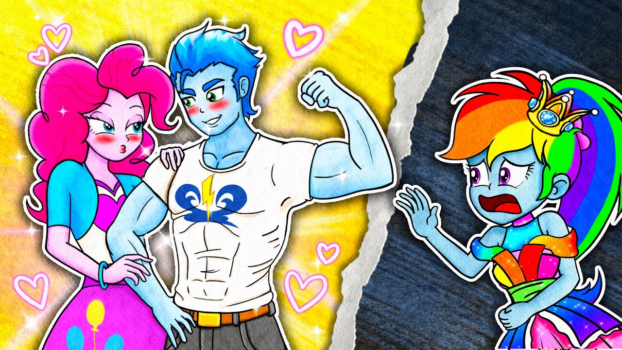 PONY Love Story: Rainbow Dash Has a Muscular Boyfriend | Paper Stop Motion | 재미있는 스톱 모션 만화