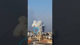 مشاهد لما قيل انه صاروخ استهدف بيروت - raw footage claims that a rocket hit Beirut seaport