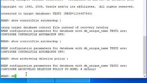 Showing RMAN Configuring Settings