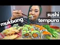 SUSHI + TEMPURA MUKBANG (VEGAN) // Munching Mondays Ep.53