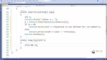 C# program - factorial of a number