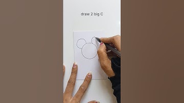 Draw Mickey Mouse easy step by step #shorts #simpledrawing #simplestrokes  #draweasy