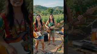 🥬🎶 Filipina Girl Band Sings Tagalog Reggae in a Beautiful Vegetable Farm! 🇵🇭 #Shorts #reggae