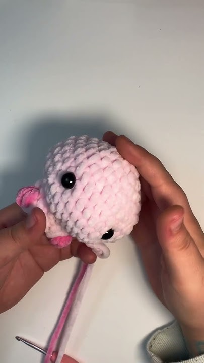 Looking for a cute crochet axolotl? Meet Strawberry 💗 (link in