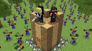 ЗАБРОШЕННАЯ КРЕПОСТЬ ПРОТИВ АРМИИ ИЗ 1000 ЗОМБИ АПОКАЛИПСИС! В МАЙНКРАФТ MINECRAFT!