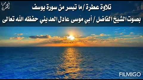 تلاوة من سورة يوسف/بصوت الشيخ أبي موسى عادل العديني