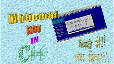 concatenated string in c++ hindi