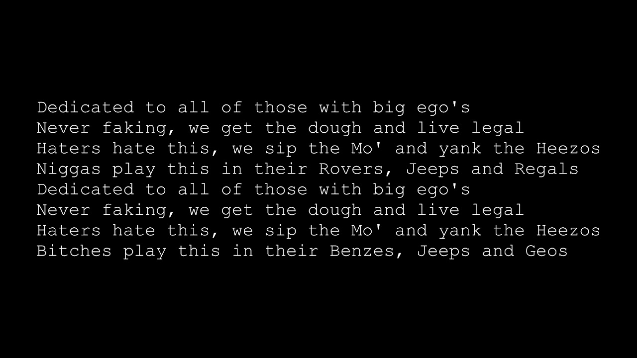 Dr. Dre - Big Ego's ft. Hittman Lyric Video