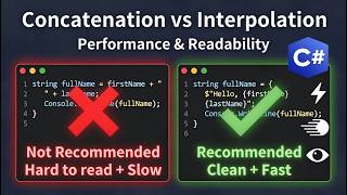 شرح الفرق بين String Interpolation و String Concatination فى [ #C ] وأيهما أفضل؟